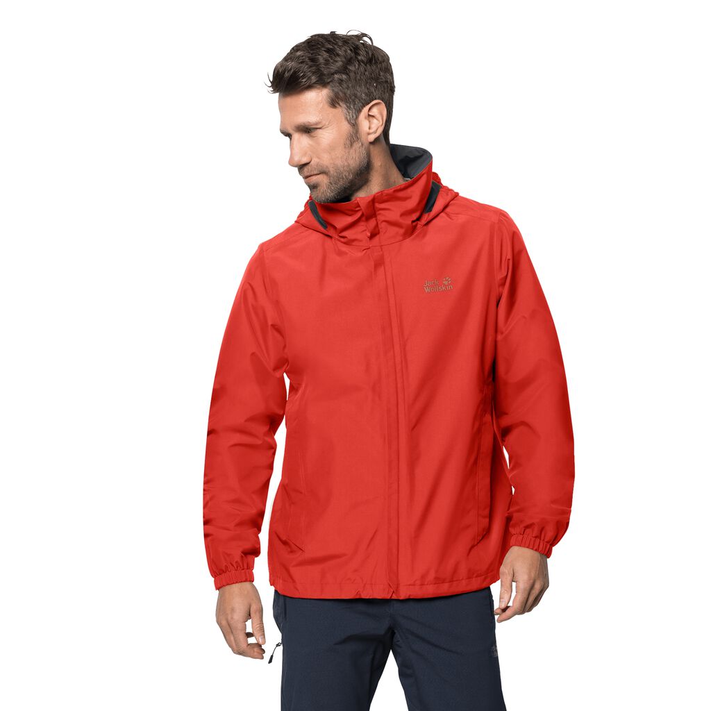 Jack Wolfskin STORMY POINT Férfi Vízálló Kabát Narancssárga Piros - NXZEGQ-479